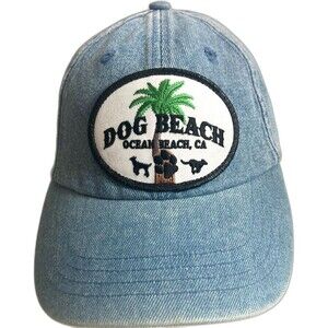 Cap  (Dog Beach. Ocean Beach Ca.)  Kids Cameo Denim Stretch Strap Hat  Unisex